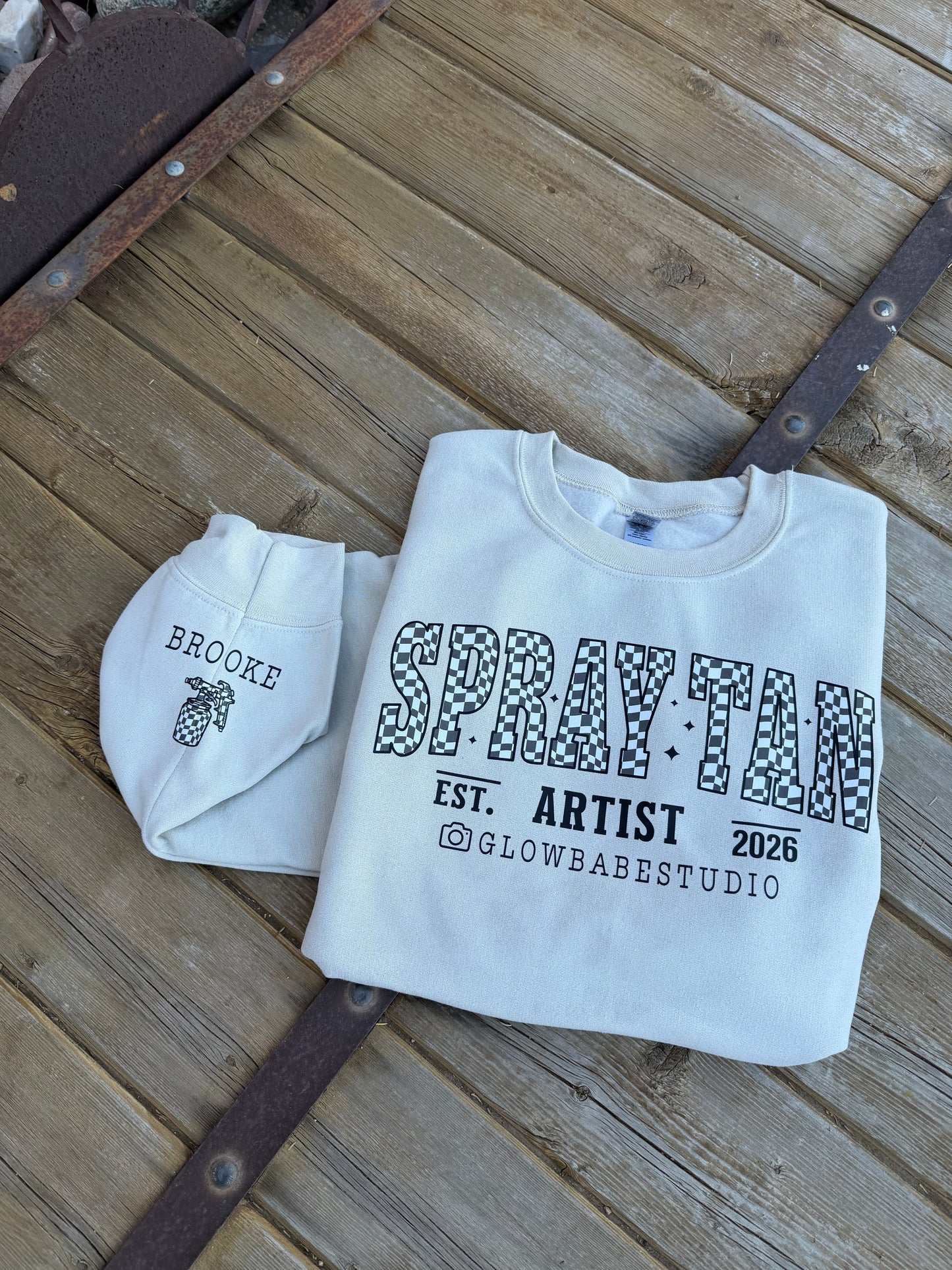 Customizable Spray Tan Artist ... Graphic Crew Neck - DTF Printed