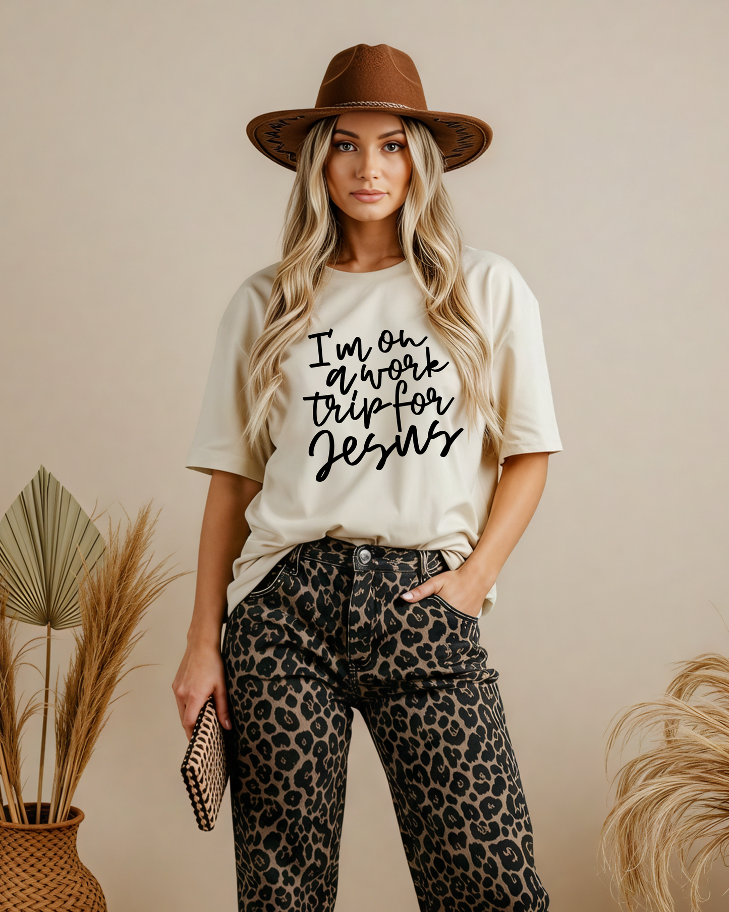 Work Trip with Jesus - DTF Printed Graphic Tee
