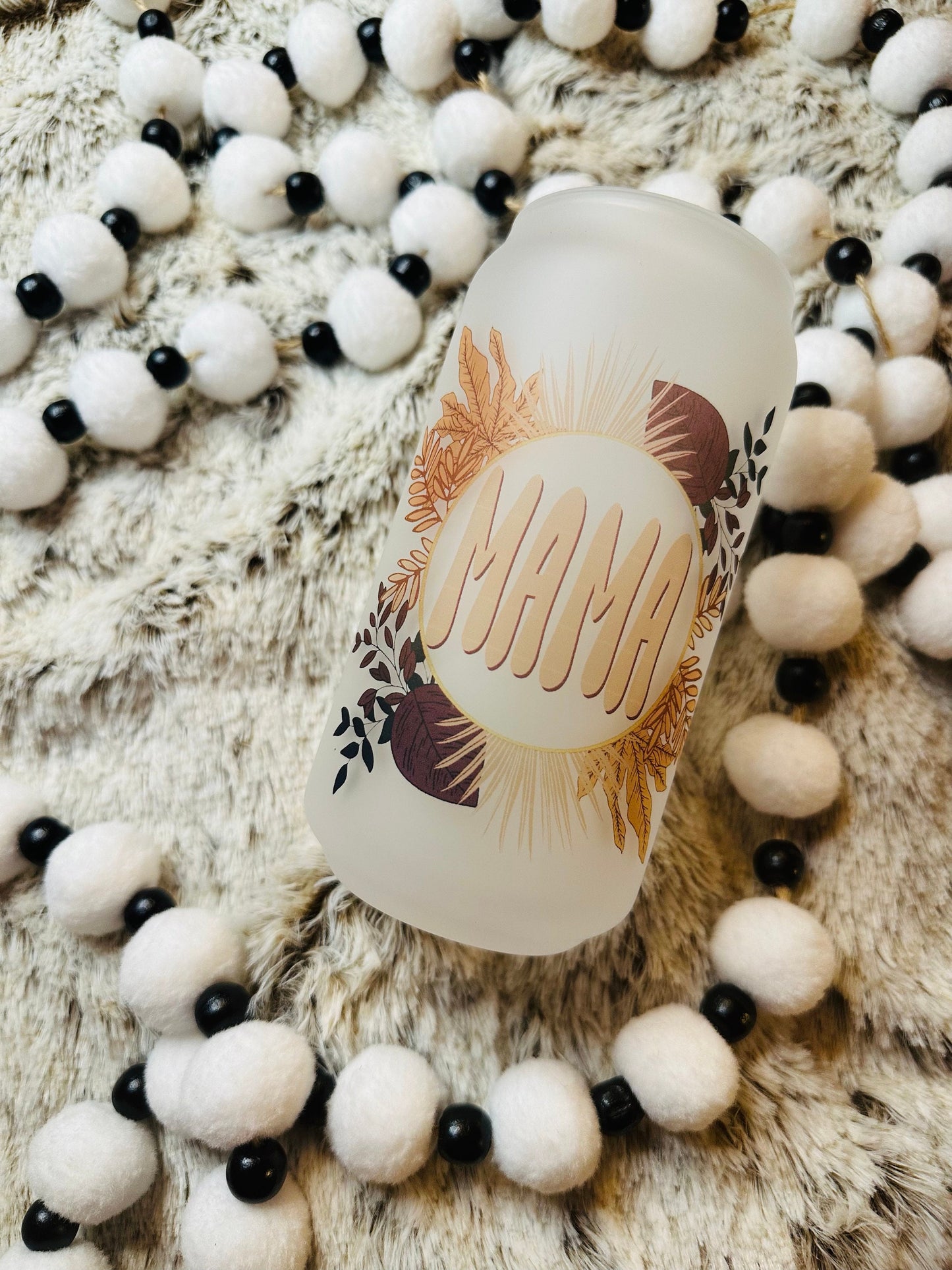 Mama Floral Printed Libby Glass