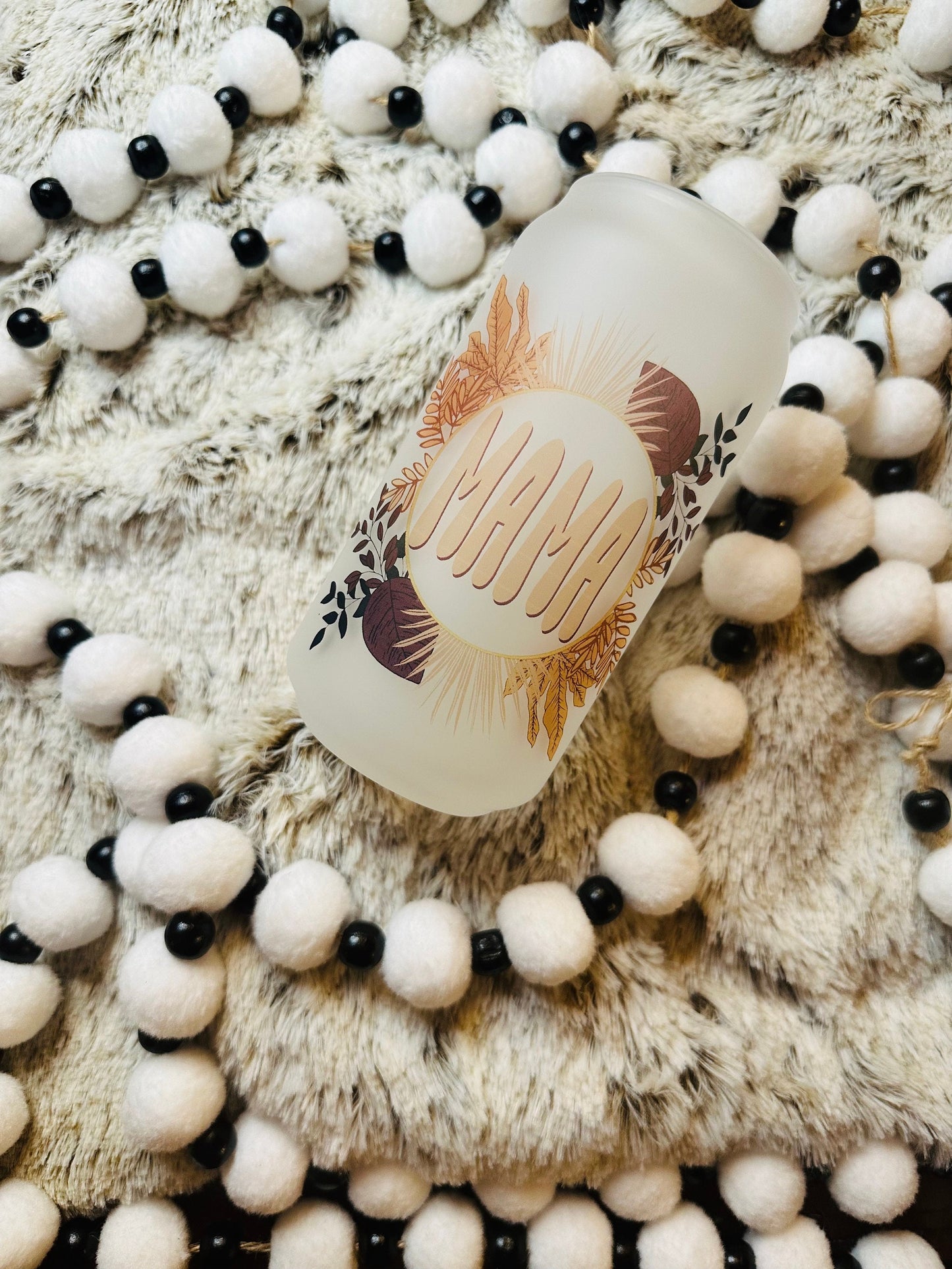 Mama Floral Printed Libby Glass