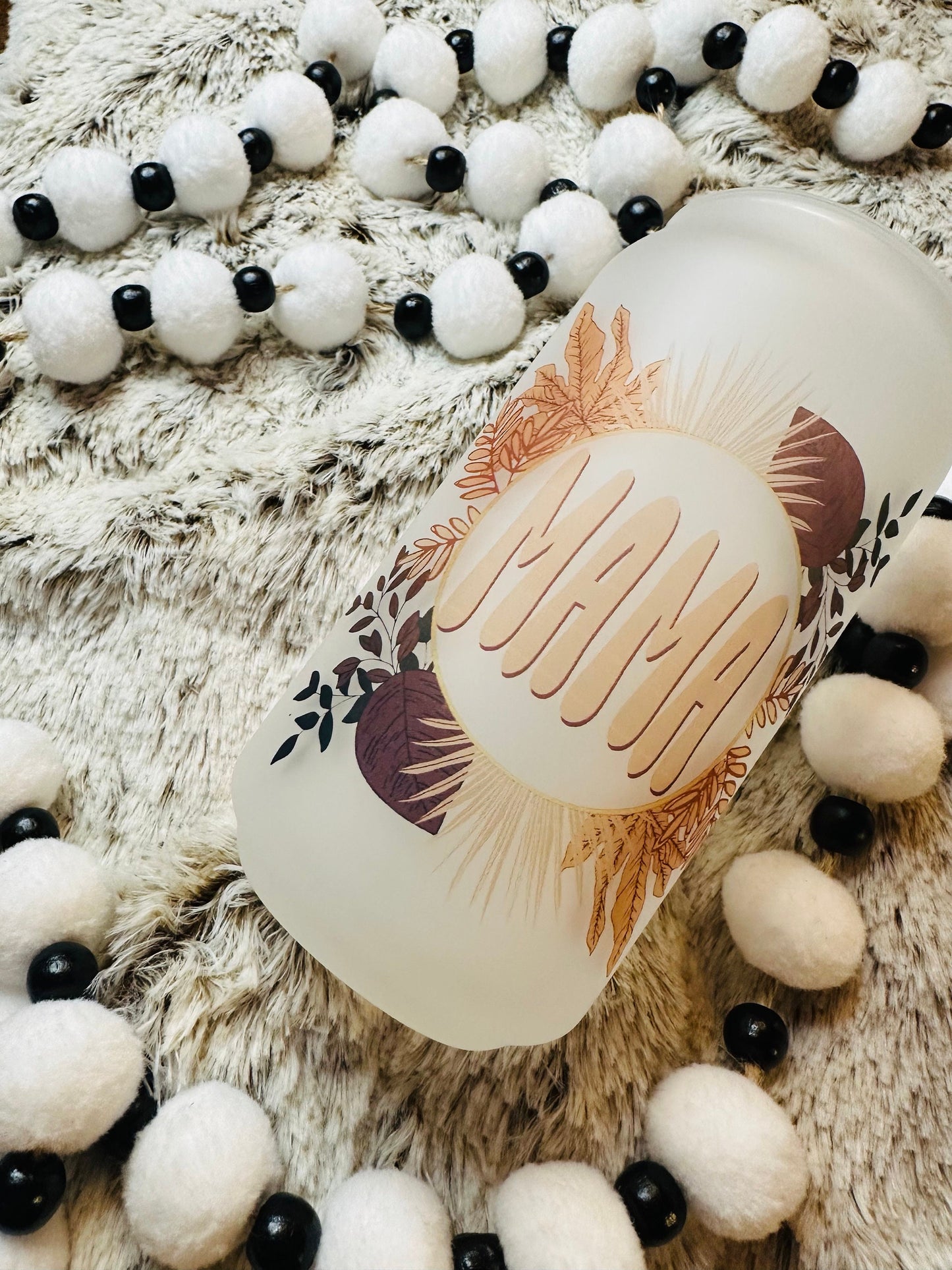 Mama Floral Printed Libby Glass