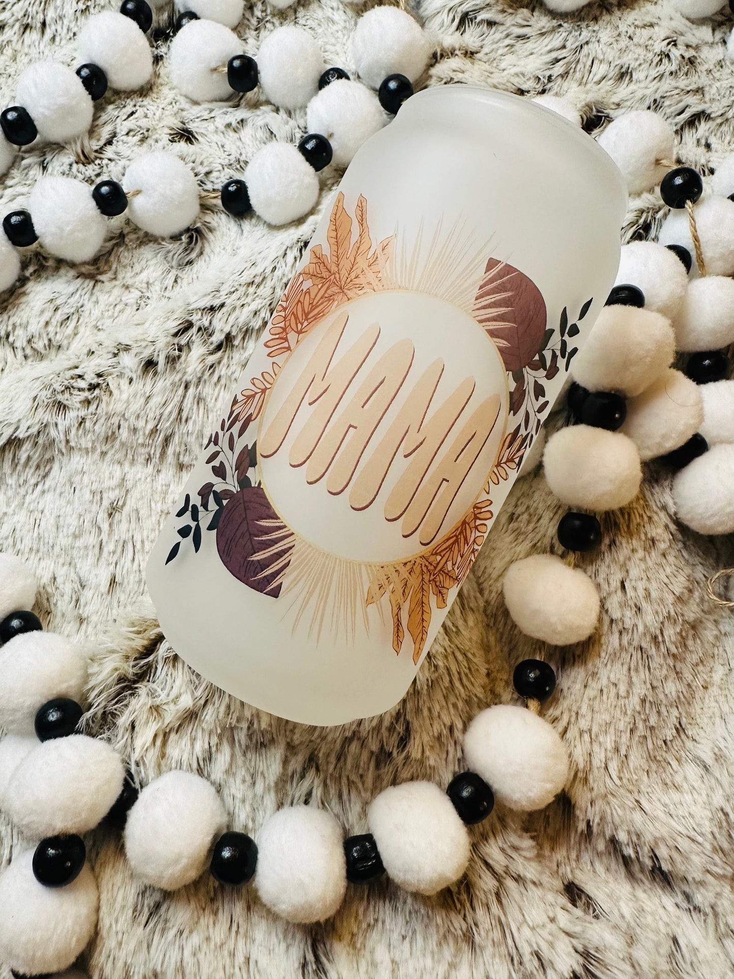 Mama Floral Printed Libby Glass