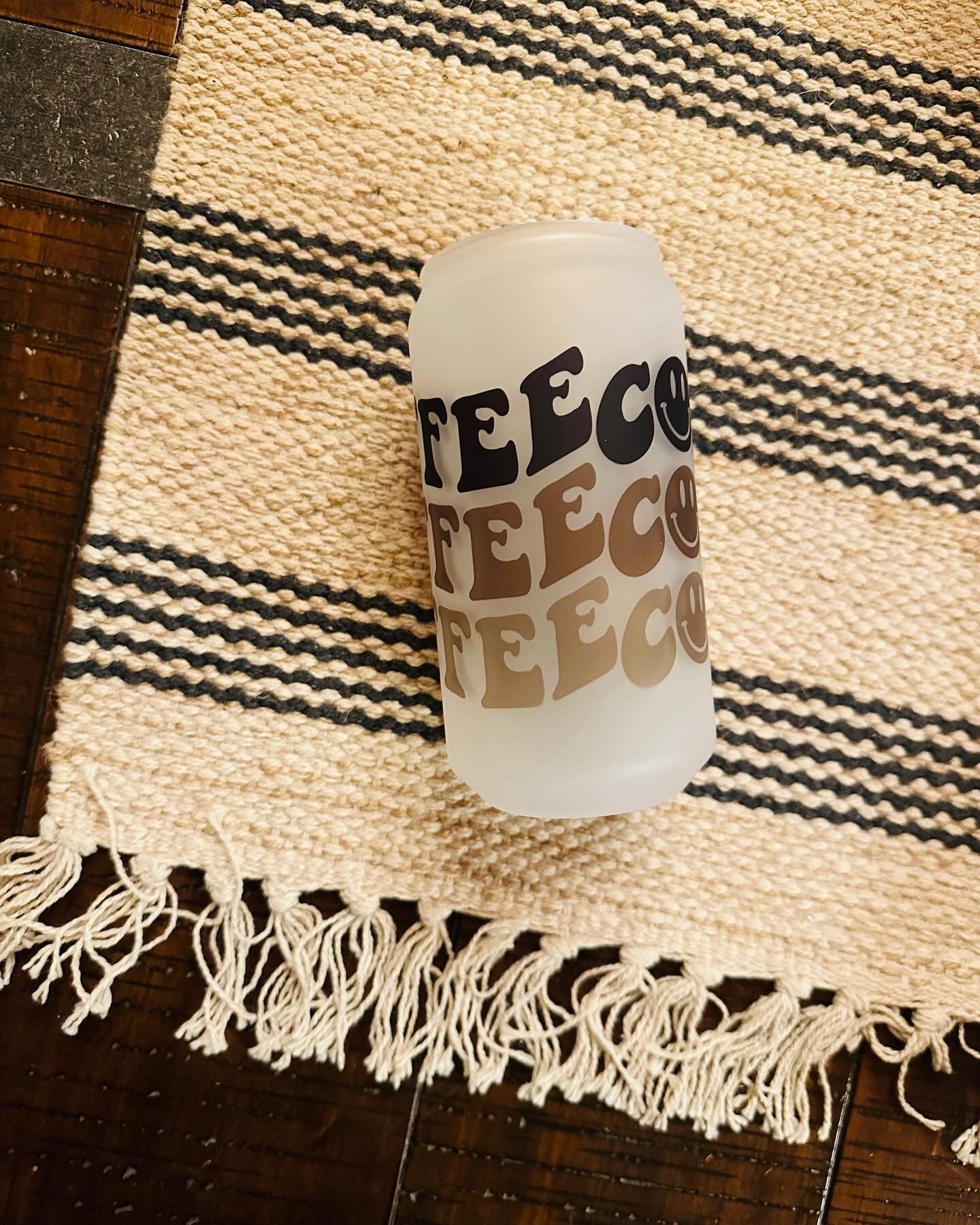 Coffee Printed Libby Glass - Frosted Dishwasher Safe