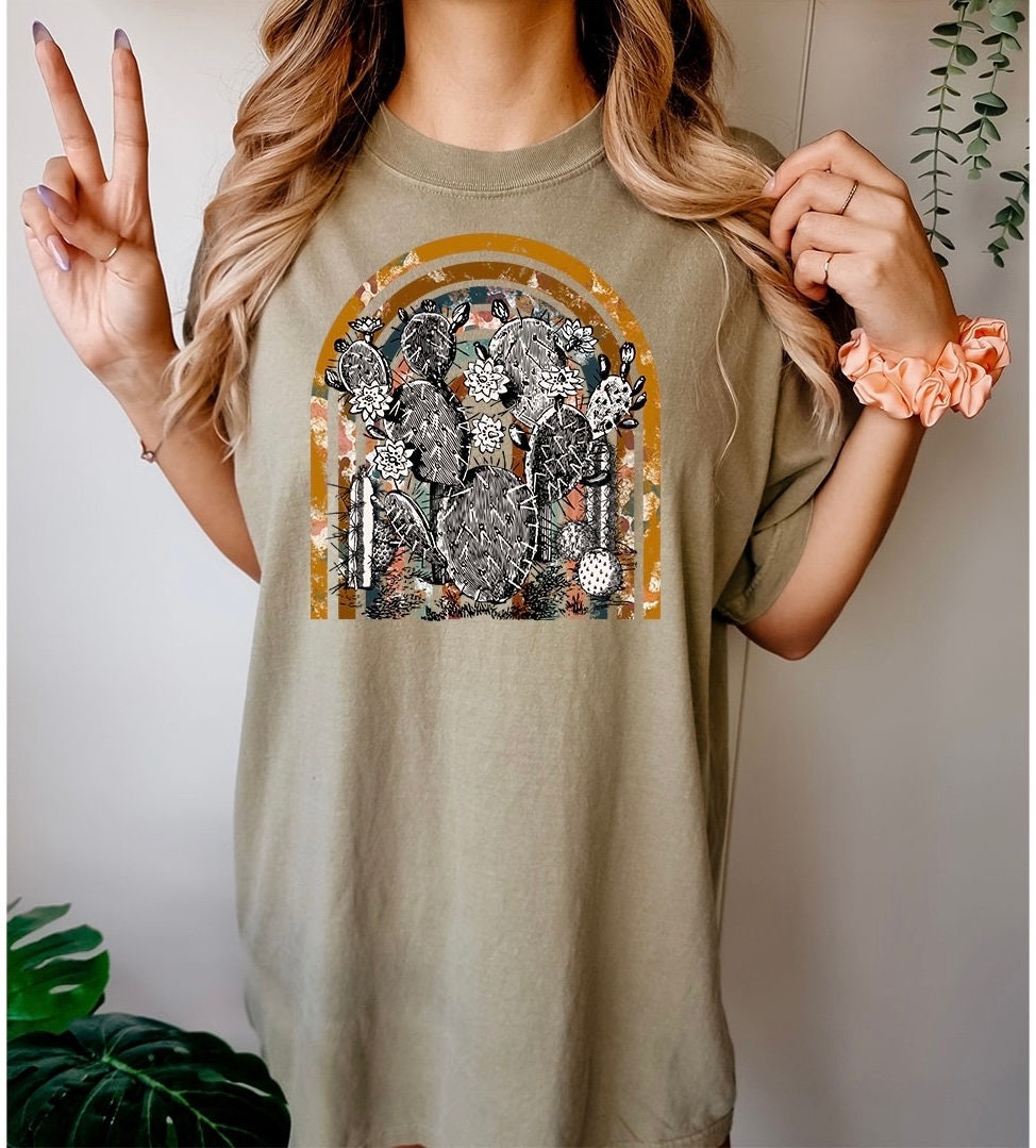 BOHO Western Rainbow Graphic Tee - DTF Printed