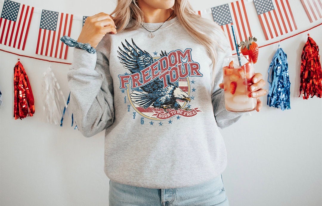 Freedom Tour Graphic Crew - DTF Printed