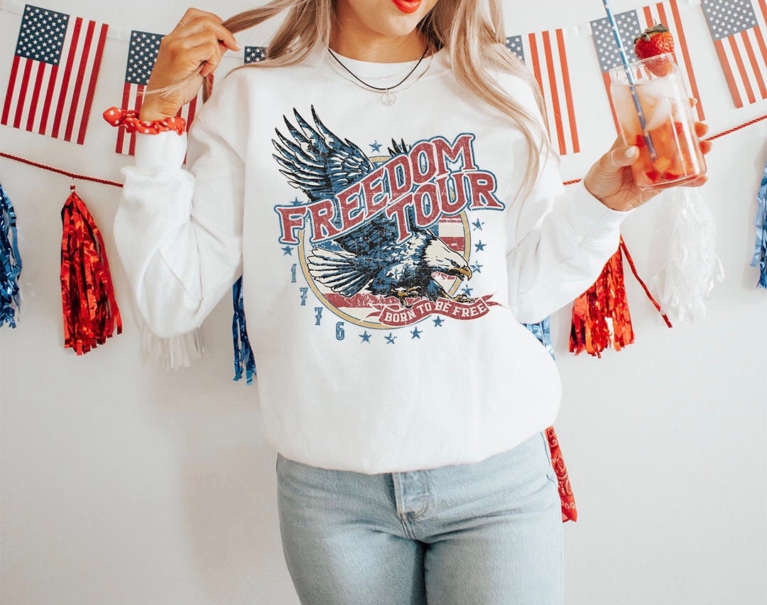 Freedom Tour Graphic Crew - DTF Printed