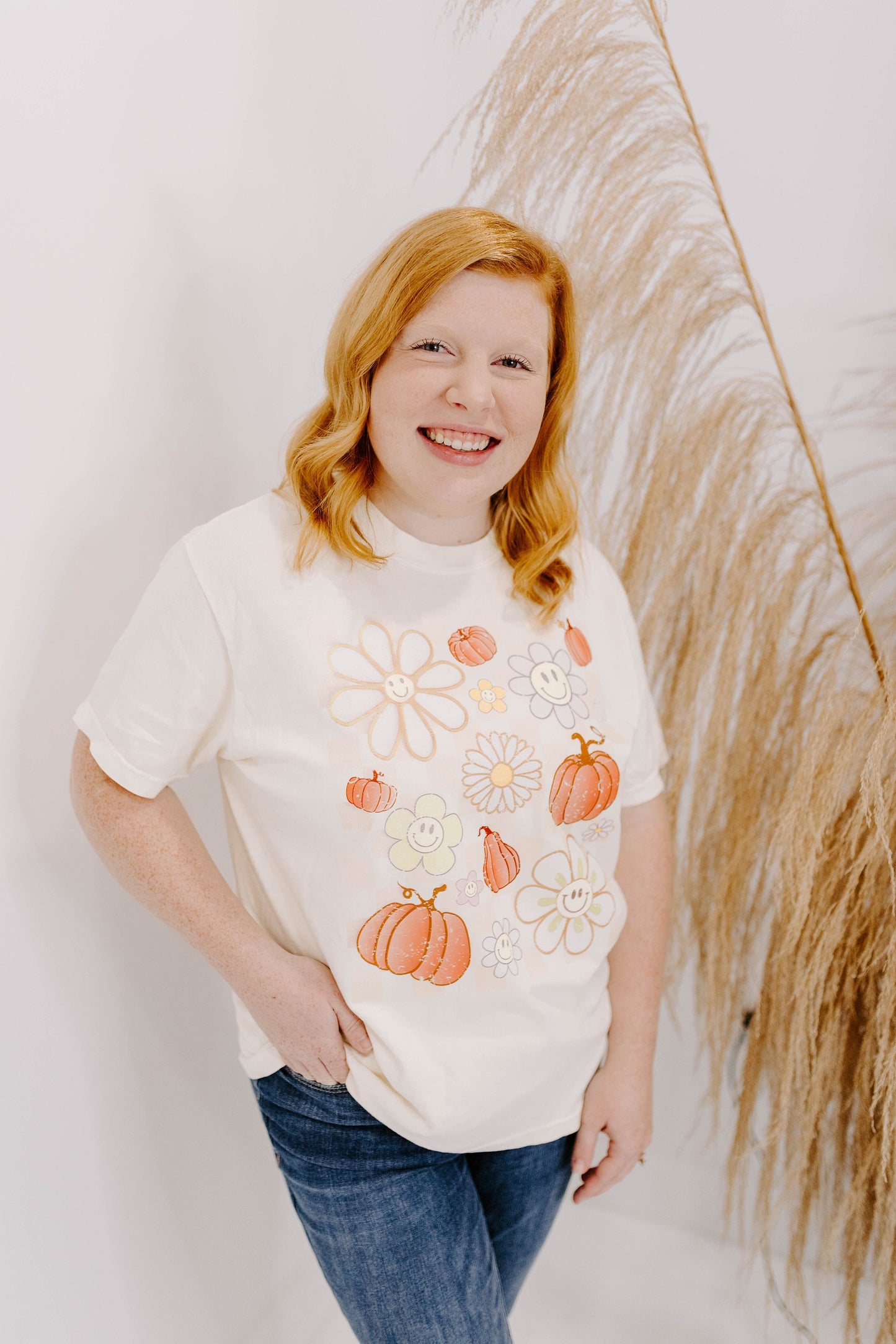 Pumpkin Daisy Tee / DTF Printed