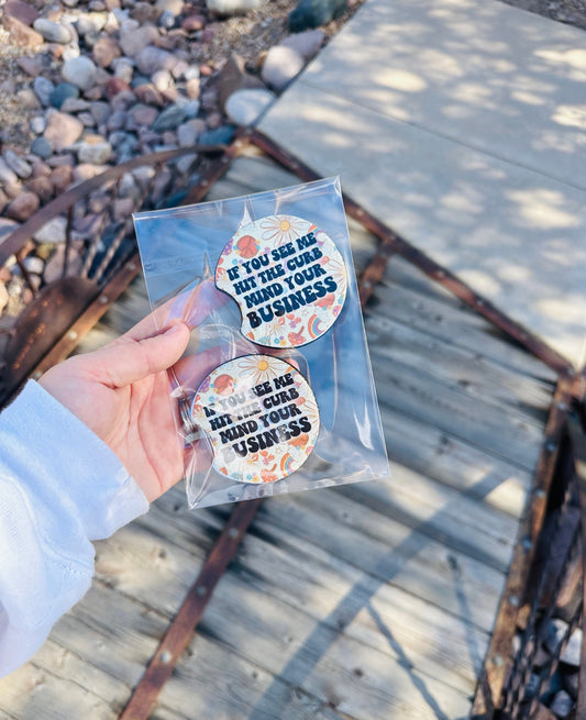 Set of 2 Car Coasters - Hit the Curbs