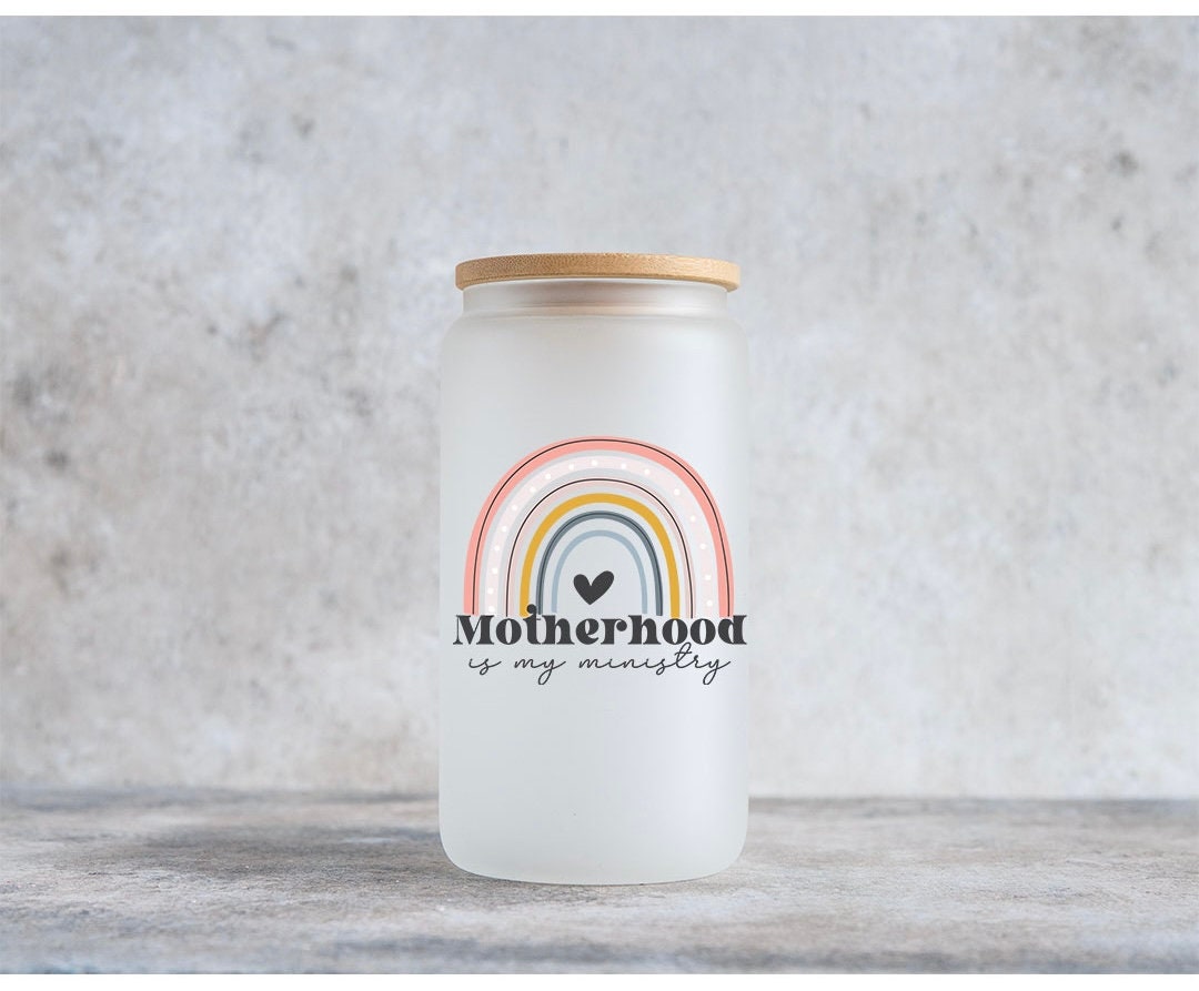 Motherhood - is my ministry - Dishwasher Safe - printed glassware