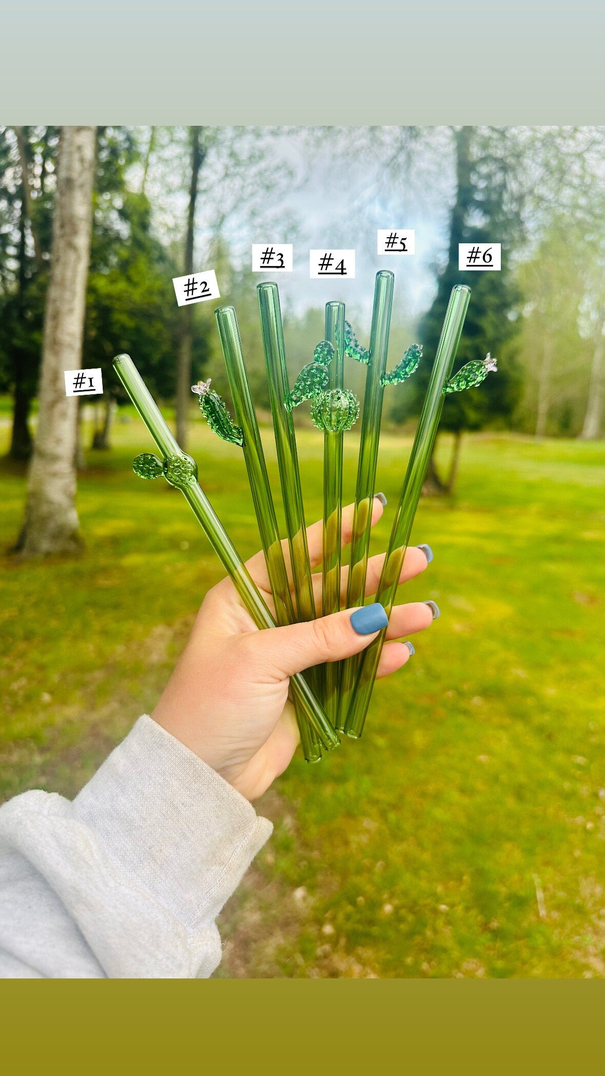 Cactus Glass Straw - Dishwasher Safe