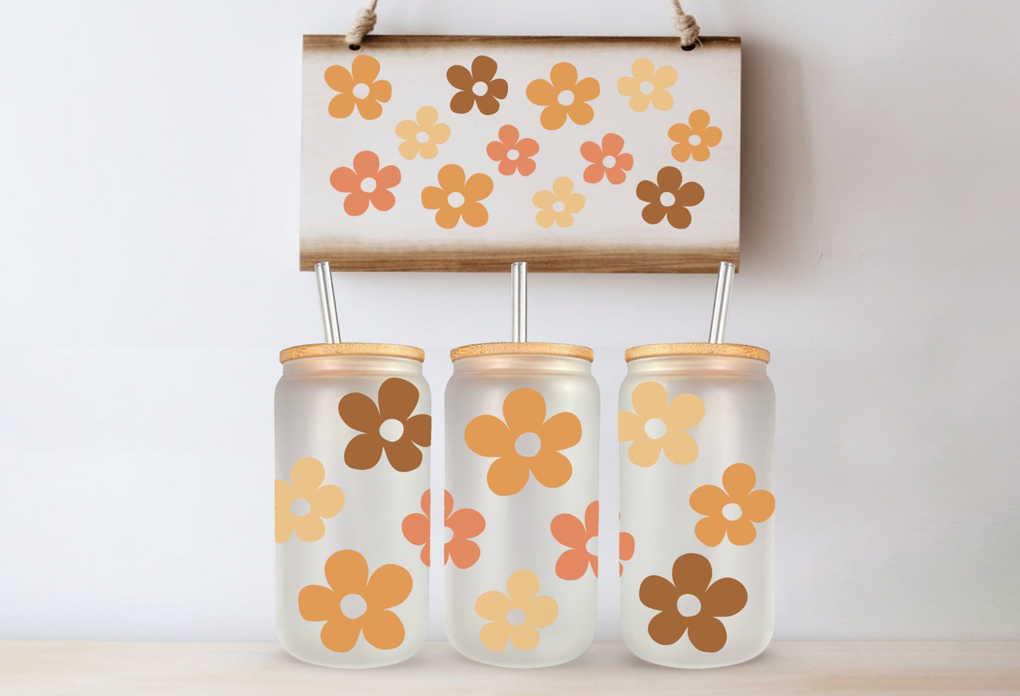 Daisy Frosted Libby Glass - Dishwasher Safe