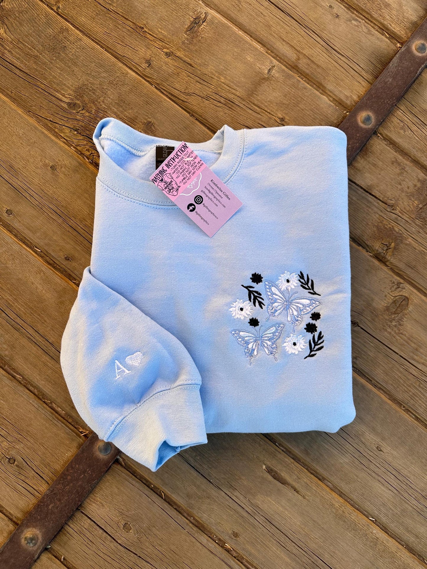 EMBROIDERED "Butterfly Bliss" Crew