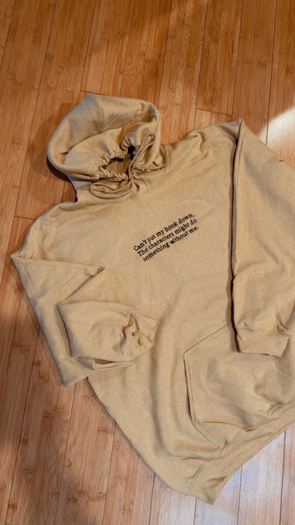 EMBROIDERED "Can't put my book down" Hoodie or Crew