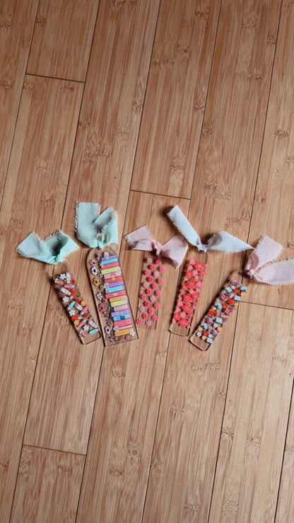 Acrylic book marks with tassel ribbon