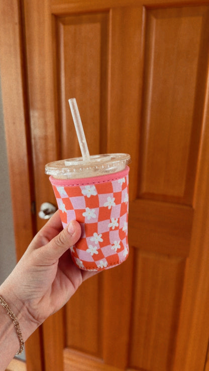 cutie coffee koozies - floral accents