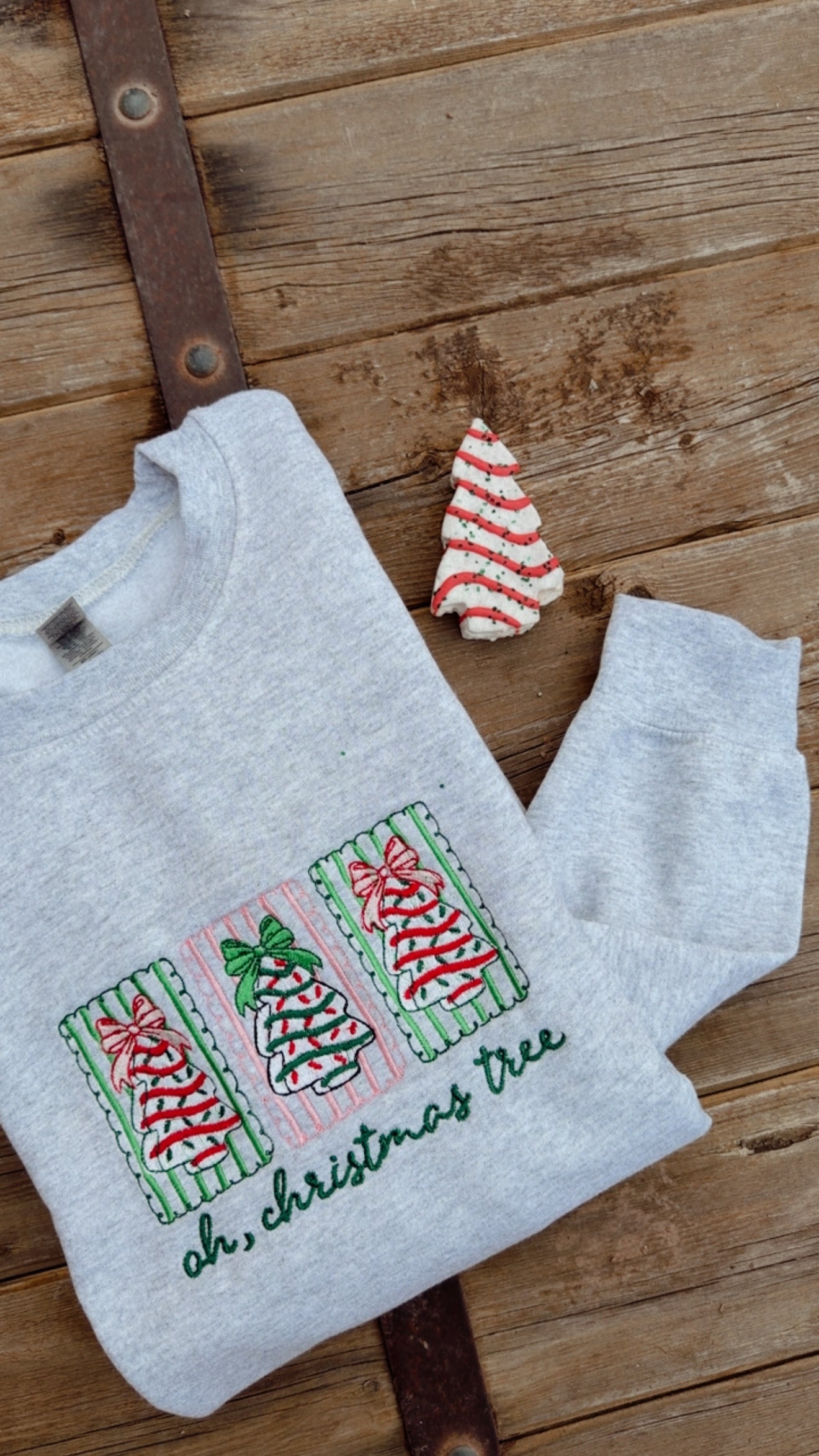 Embroidered Oh Christmas Tree.. Crew Neck