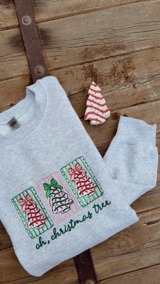Embroidered Oh Christmas Tree.. Crew Neck
