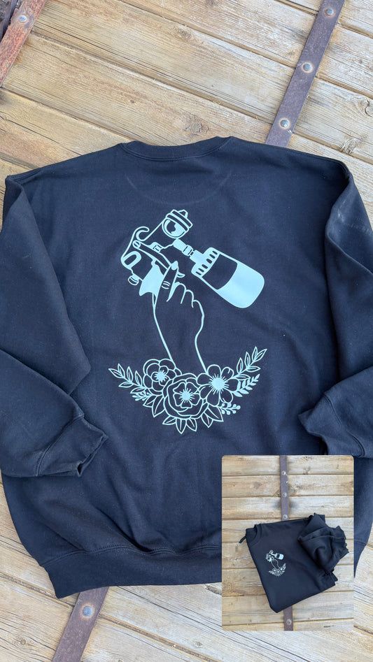 Spray Tan Floral ... Graphic Crew Neck - DTF Printed