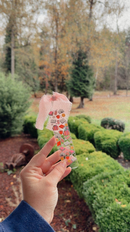 Acrylic book marks with tassel ribbon