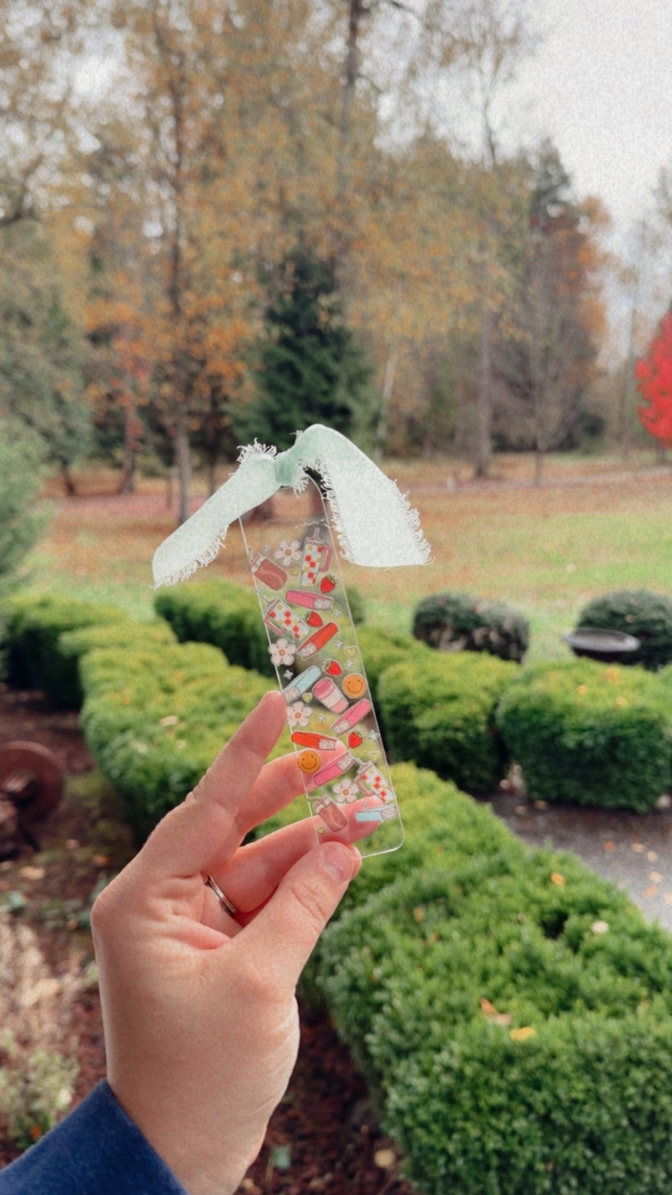 Acrylic book marks with tassel ribbon