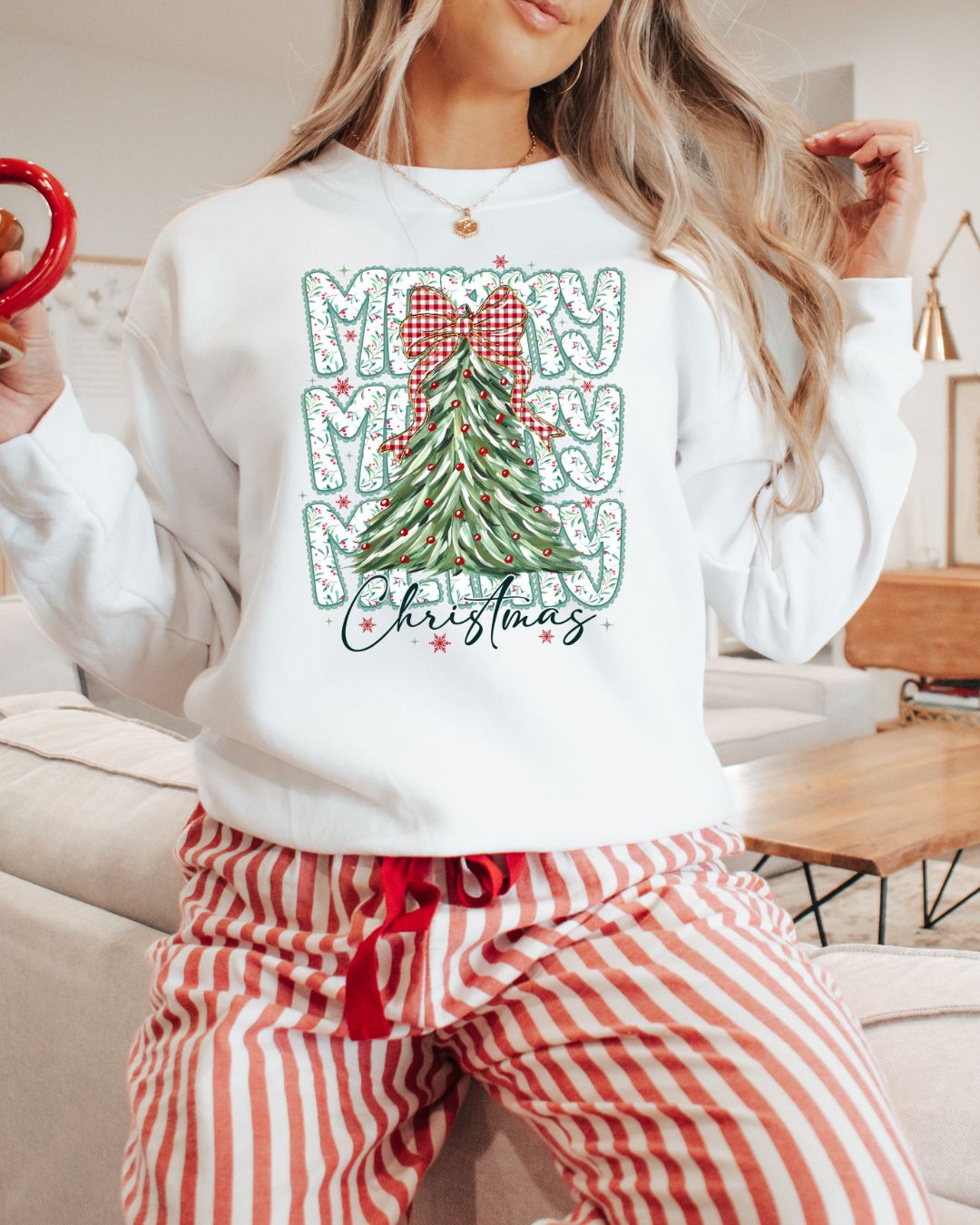 Merry Merry Merry ... Graphic Crew Neck - DTF Printed
