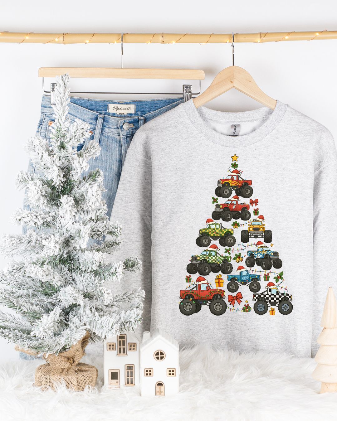 Monster Trucks Christmas ... Graphic Crew Neck - DTF Printed