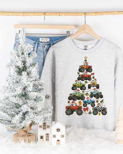 Monster Trucks Christmas ... Graphic Crew Neck - DTF Printed
