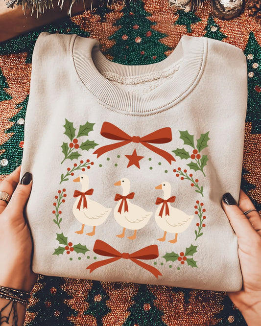 Goose-mas... Graphic Crew Neck - DTF Printed