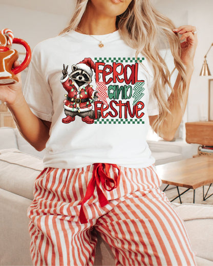 Feral but Festive - DTF Printed Graphic Tee