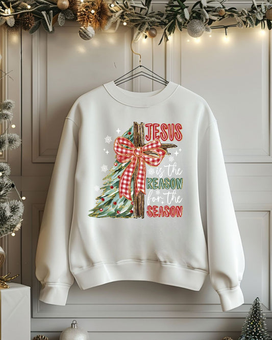 Jesus is the reason for the Season... Graphic Crew Neck - DTF Printed