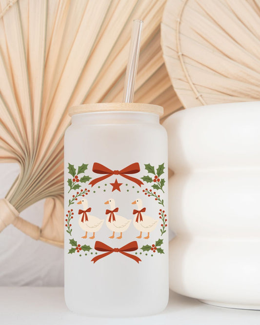 Goose-mas, Frosted Glass - Dishwasher Safe