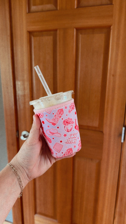 cutie coffee koozies - western pinks