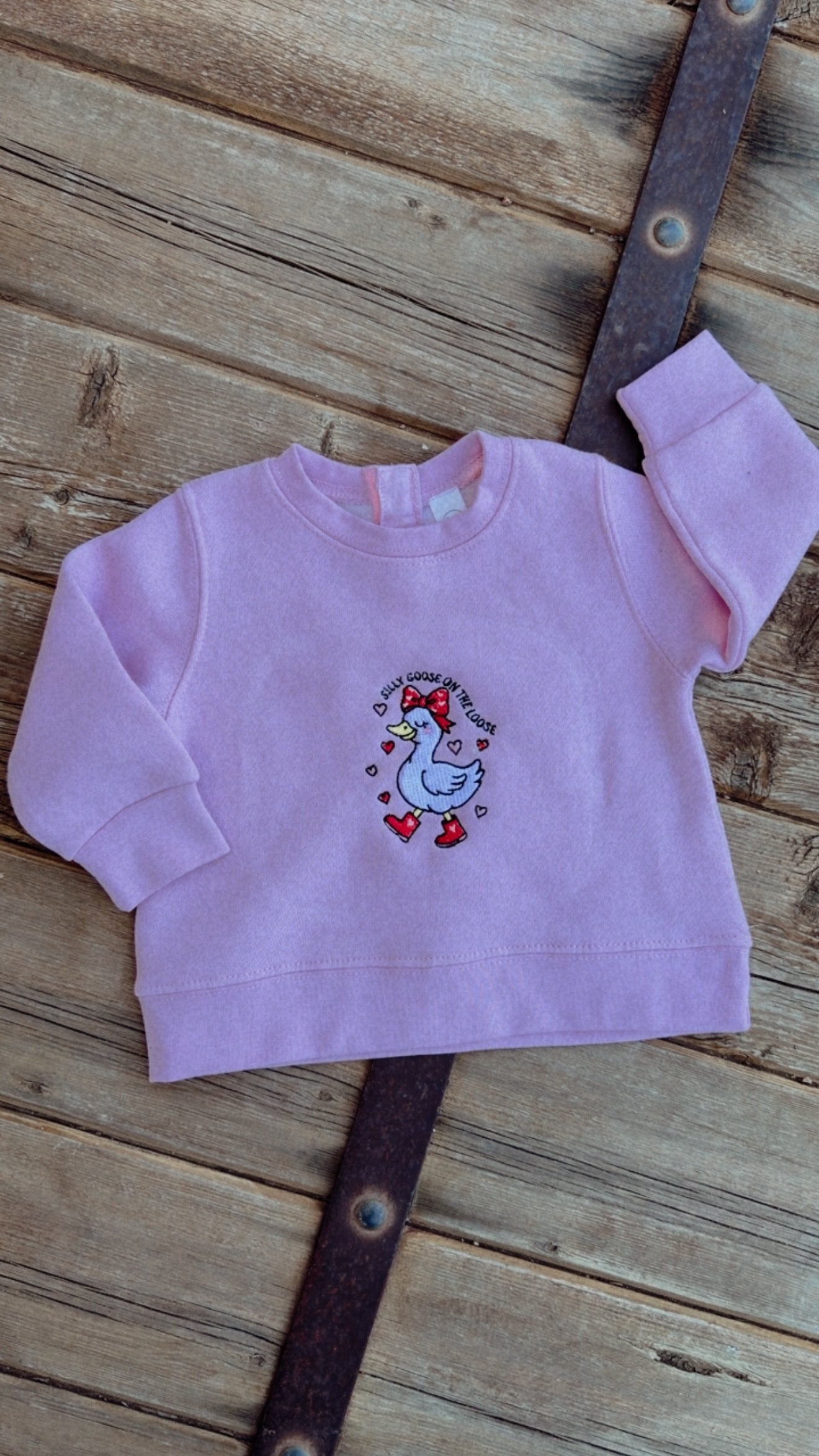 embroidered - silly goose on the loose - little one crew