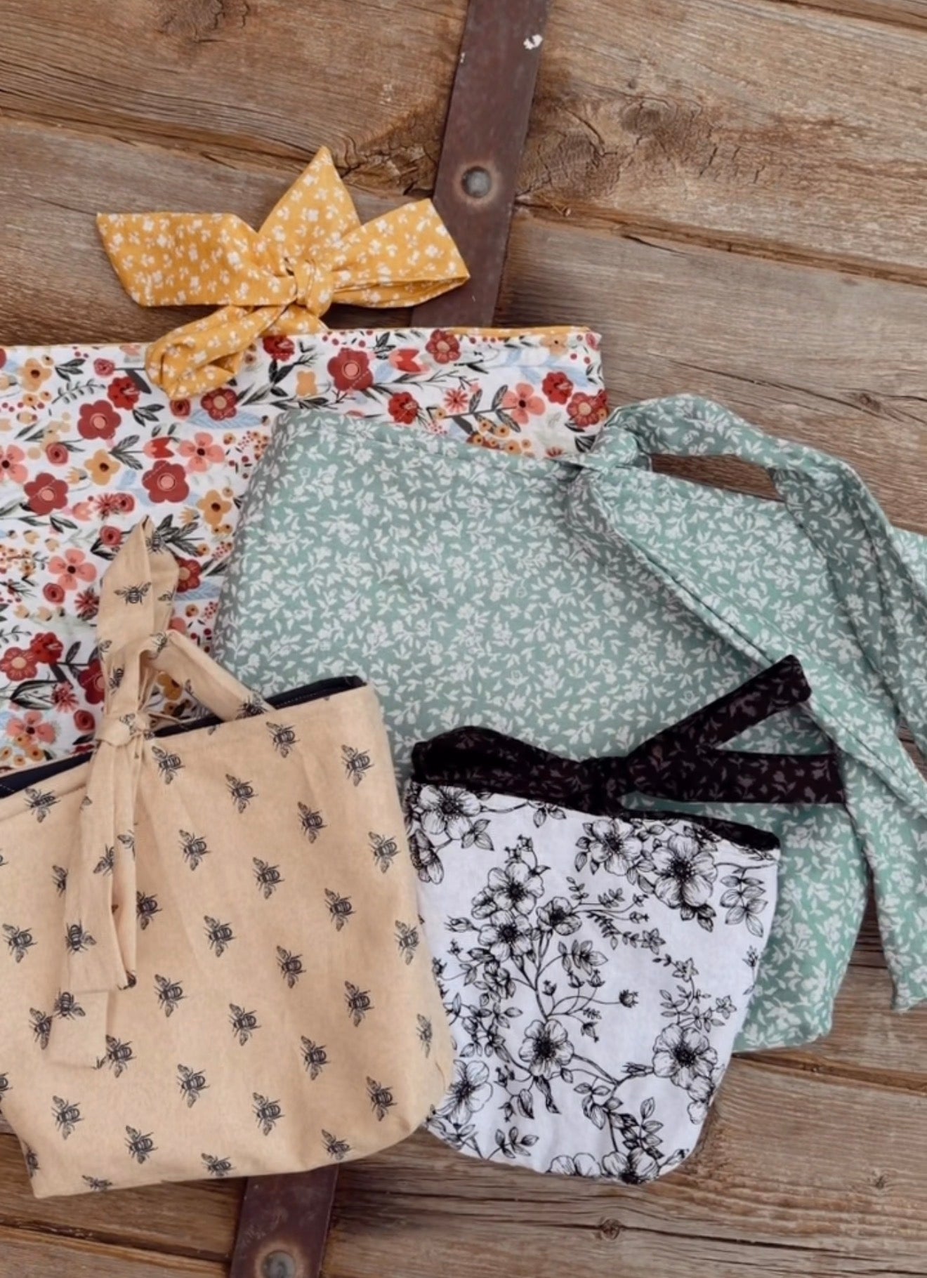 Handmade Bible/Book Bags - LARGE floral/light blue flowers