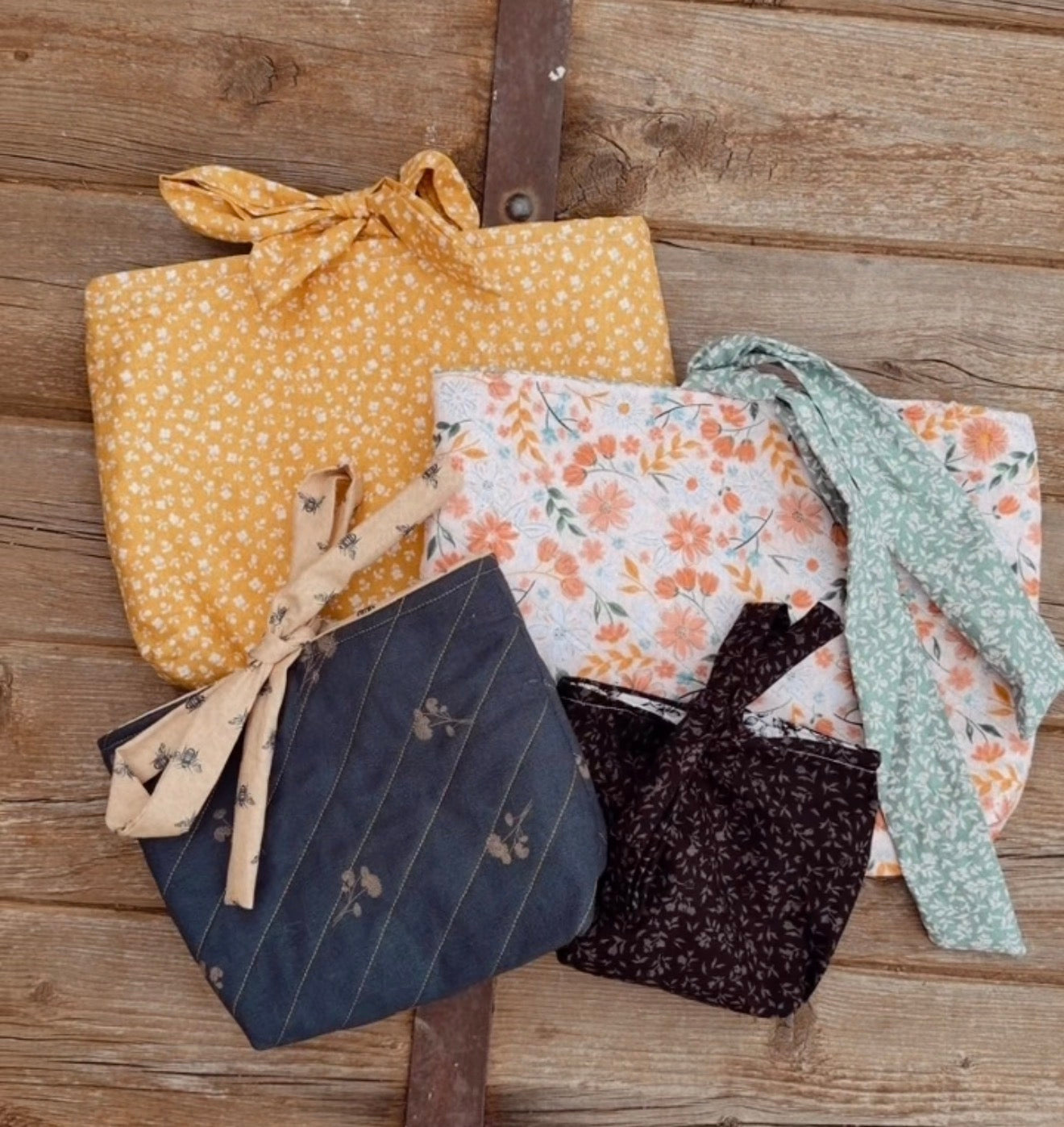 Handmade Bible/Book Bags - LARGE floral/light blue flowers