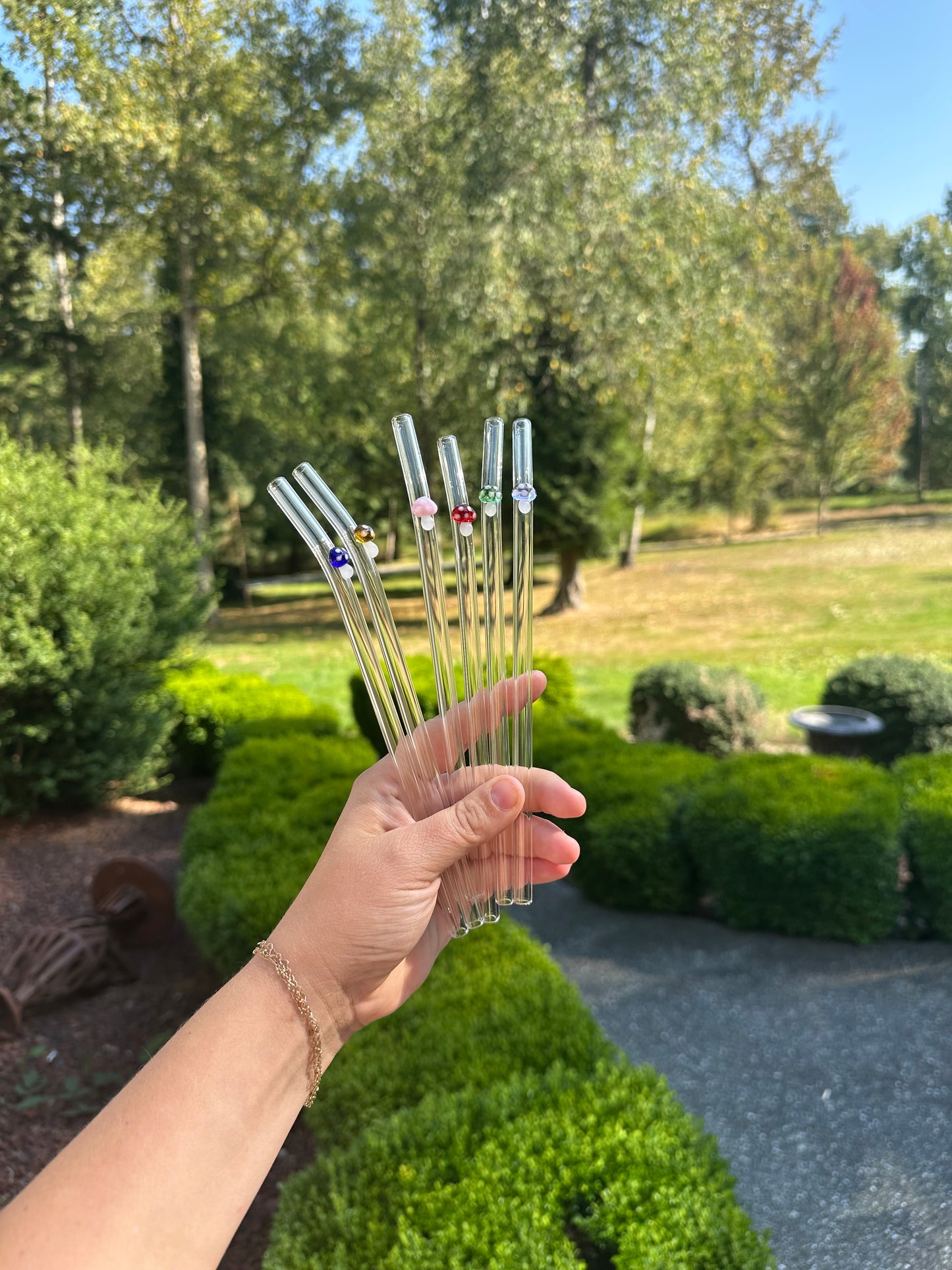 Tiny Mushroom Glass Straw - Dishwasher Safe