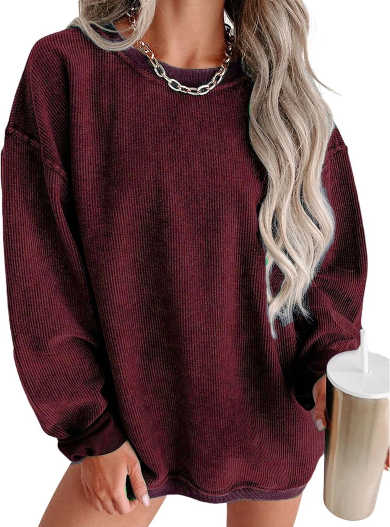 PREORDER - Waffle Knit Crews Embroidered