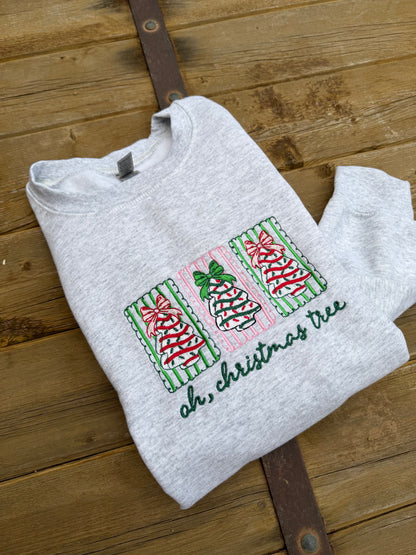 Embroidered Oh Christmas Tree.. Crew Neck