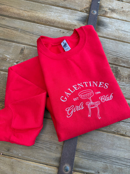 EMBROIDERED "galentines girls club" crew