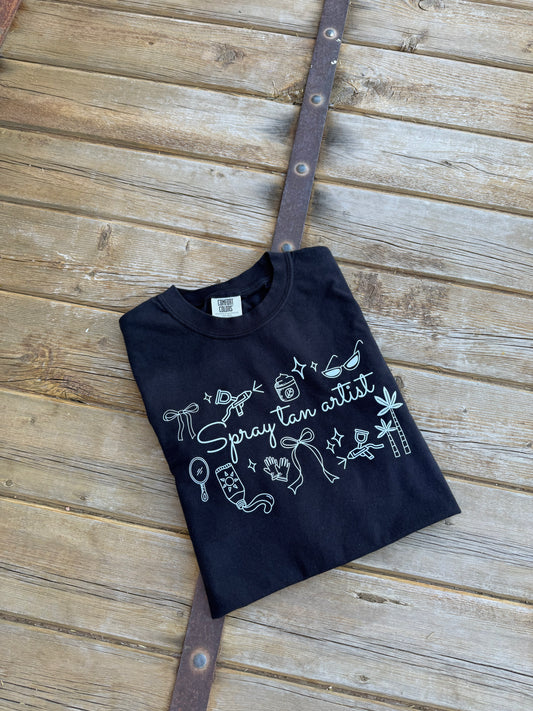 Spray tan doodles - DTF Printed Graphic Tee