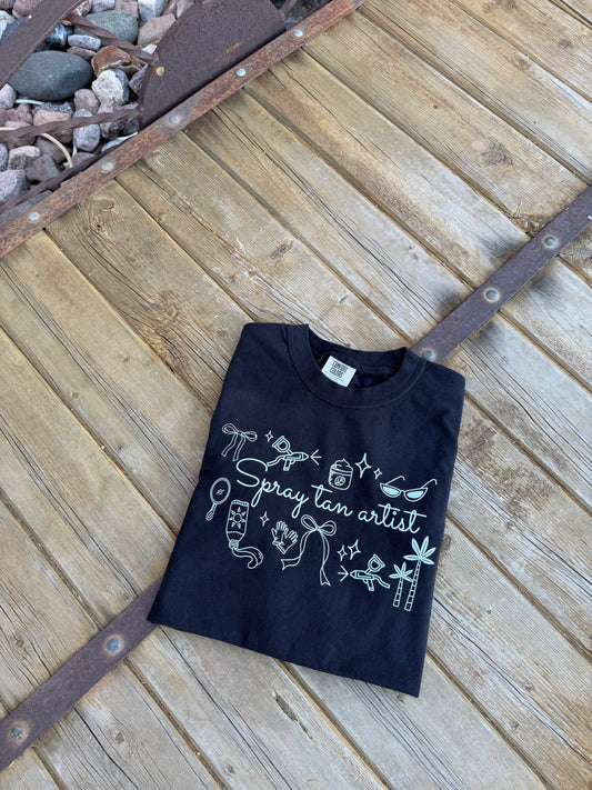 Spray tan doodles - DTF Printed Graphic Tee