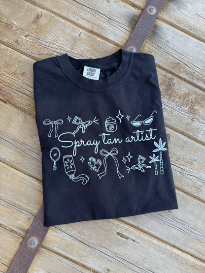 Spray tan doodles - DTF Printed Graphic Tee