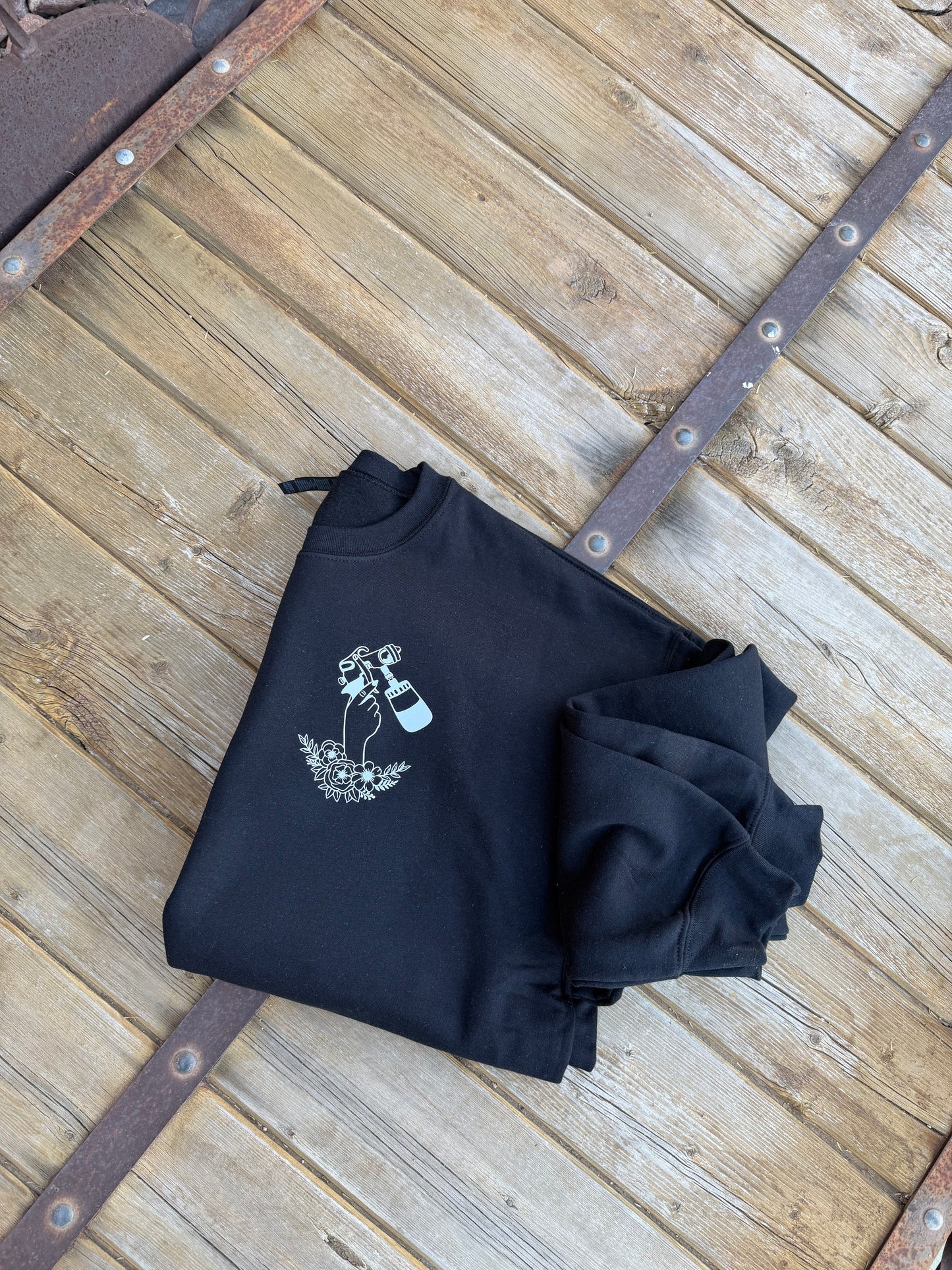 Spray Tan Floral ... Graphic Crew Neck - DTF Printed