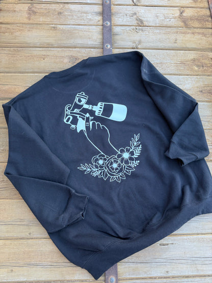 Spray Tan Floral ... Graphic Crew Neck - DTF Printed
