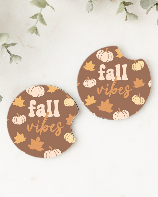 Set of 2 Car Coasters- fall vibes