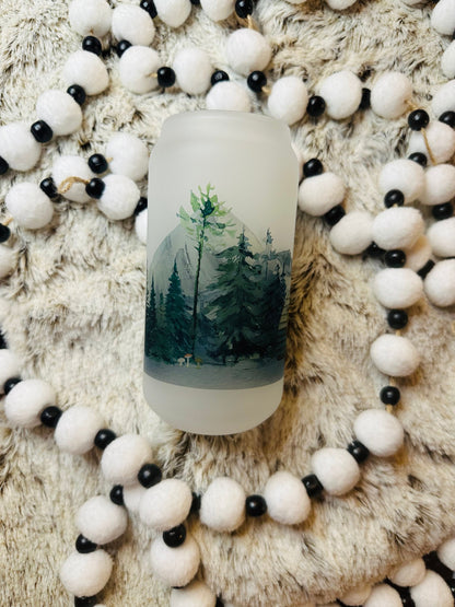 Camping Printed Libby Glass - Dishwasher Safe