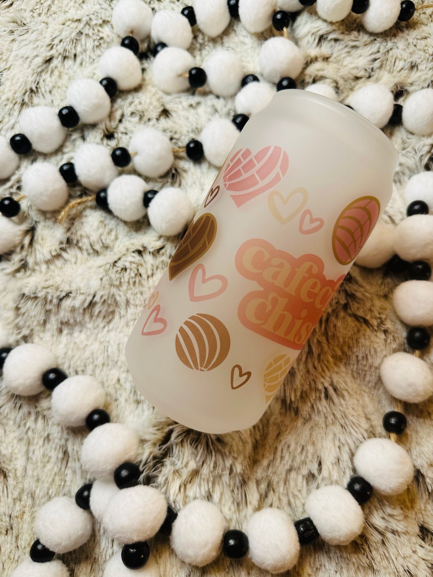 Caffecito y Chisme Printed Libby Glass