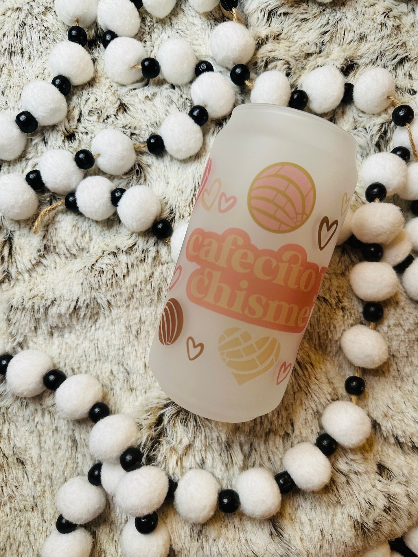 Caffecito y Chisme Printed Libby Glass