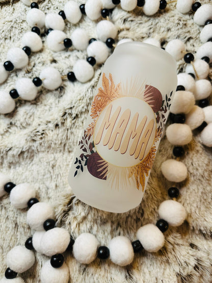 Mama Floral Printed Libby Glass