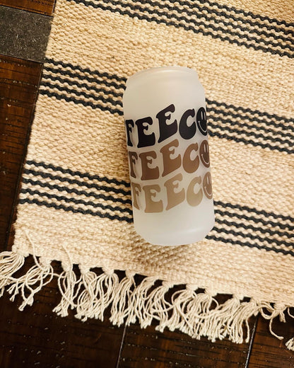 Coffee Printed Libby Glass - Frosted Dishwasher Safe